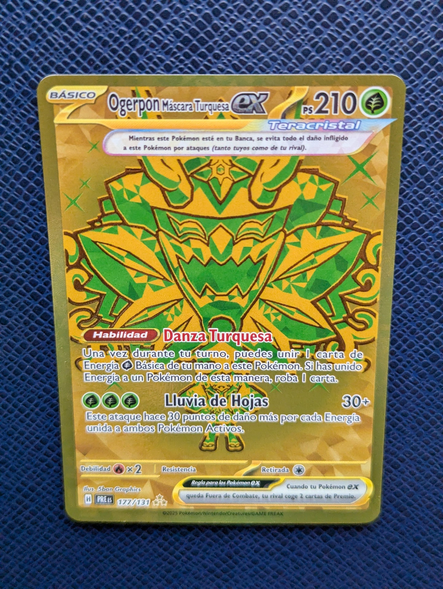 Carta Pokémon Ogerpon Máscara Turquesa ex #177/131 Frontal Superior