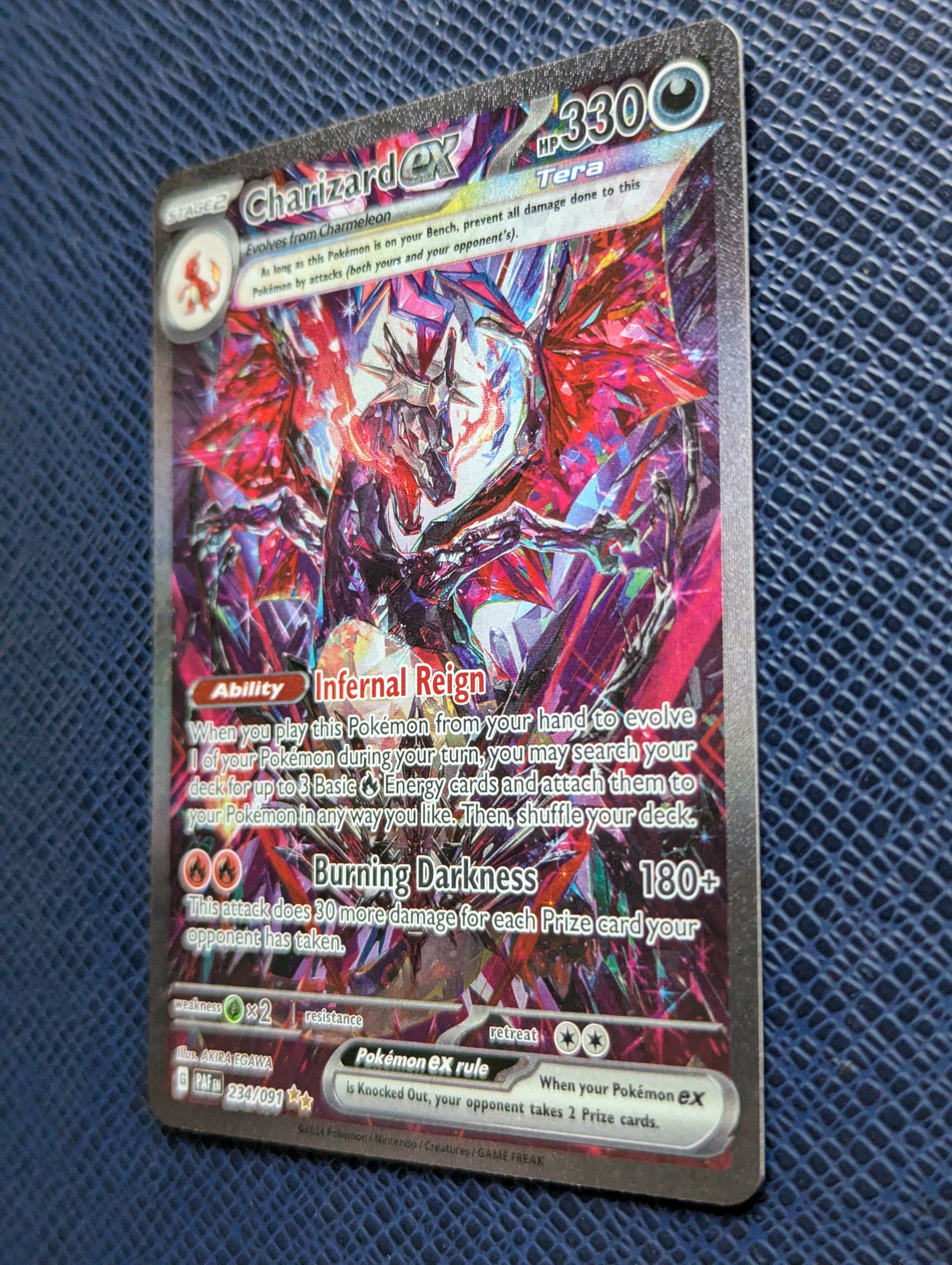 Pokémon Card Charizard ex #234/091 Front Left