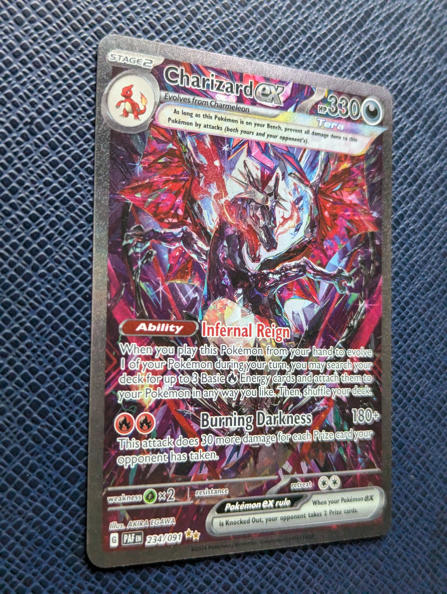 Pokémon Card Charizard ex #234/091 Front Right