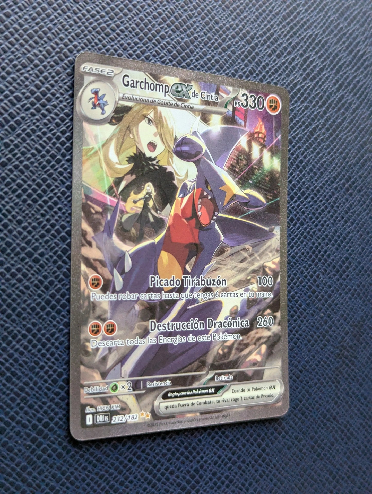 Pokémon Card Cynthia's Garchomp ex #232/182 Front Left