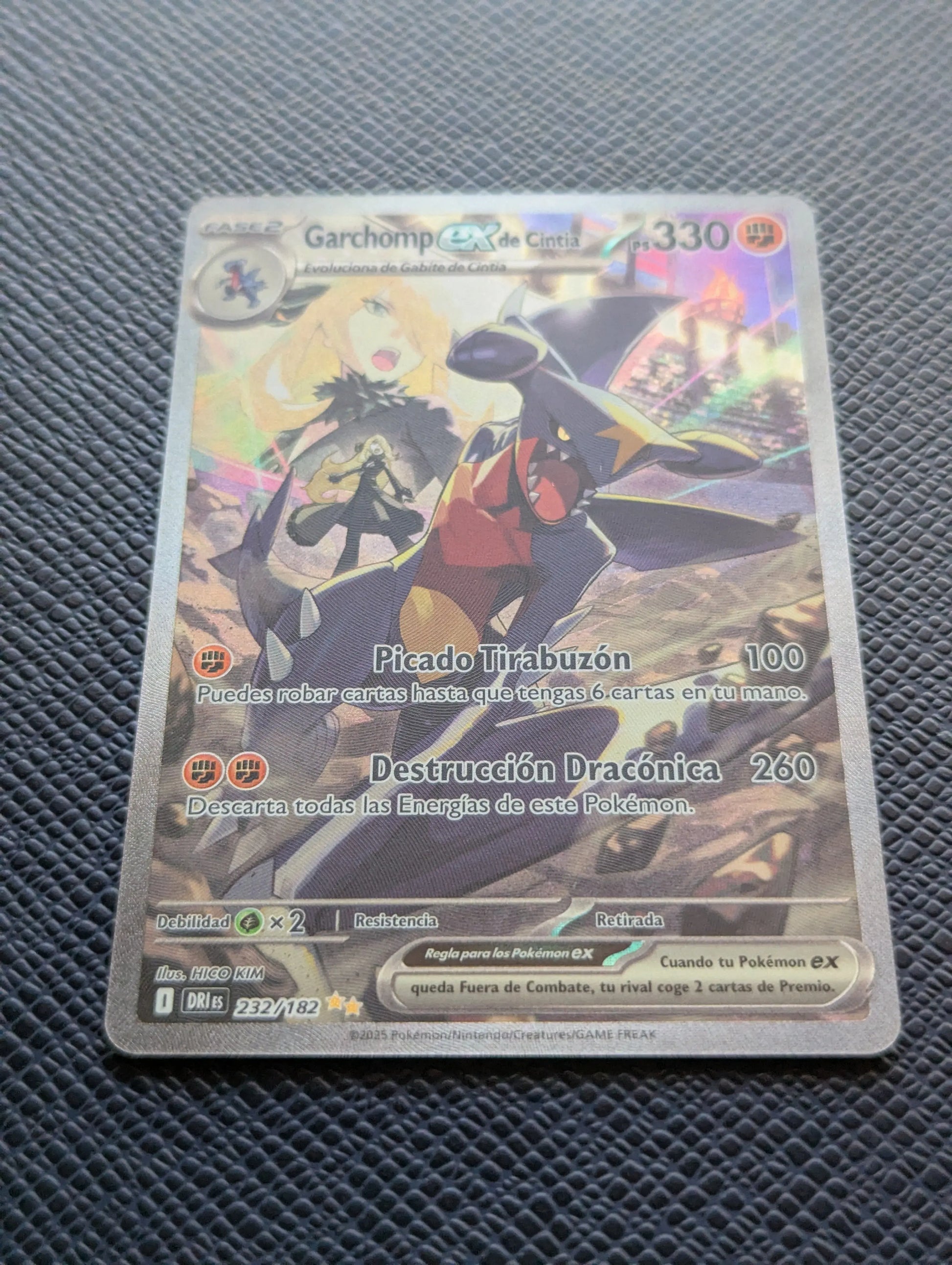 Pokémon Card Cynthia's Garchomp ex #232/182 Front Lower