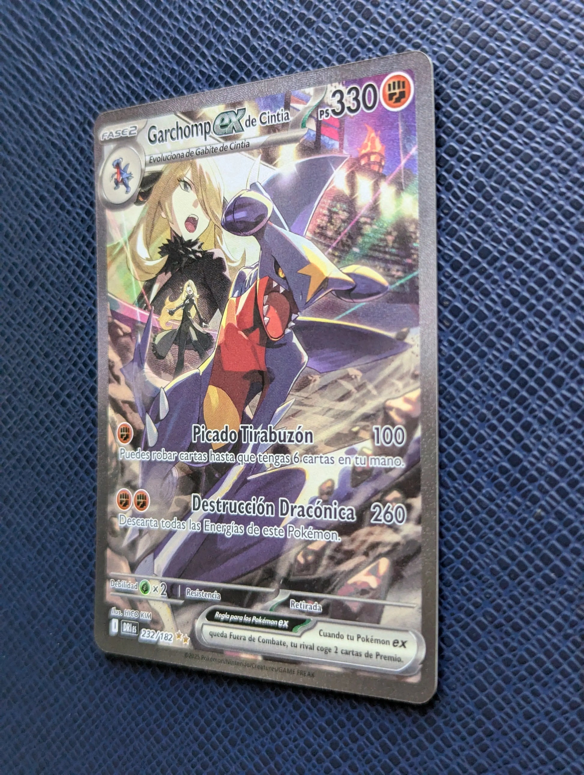 Pokémon Card Cynthia's Garchomp ex #232/182 Front Right