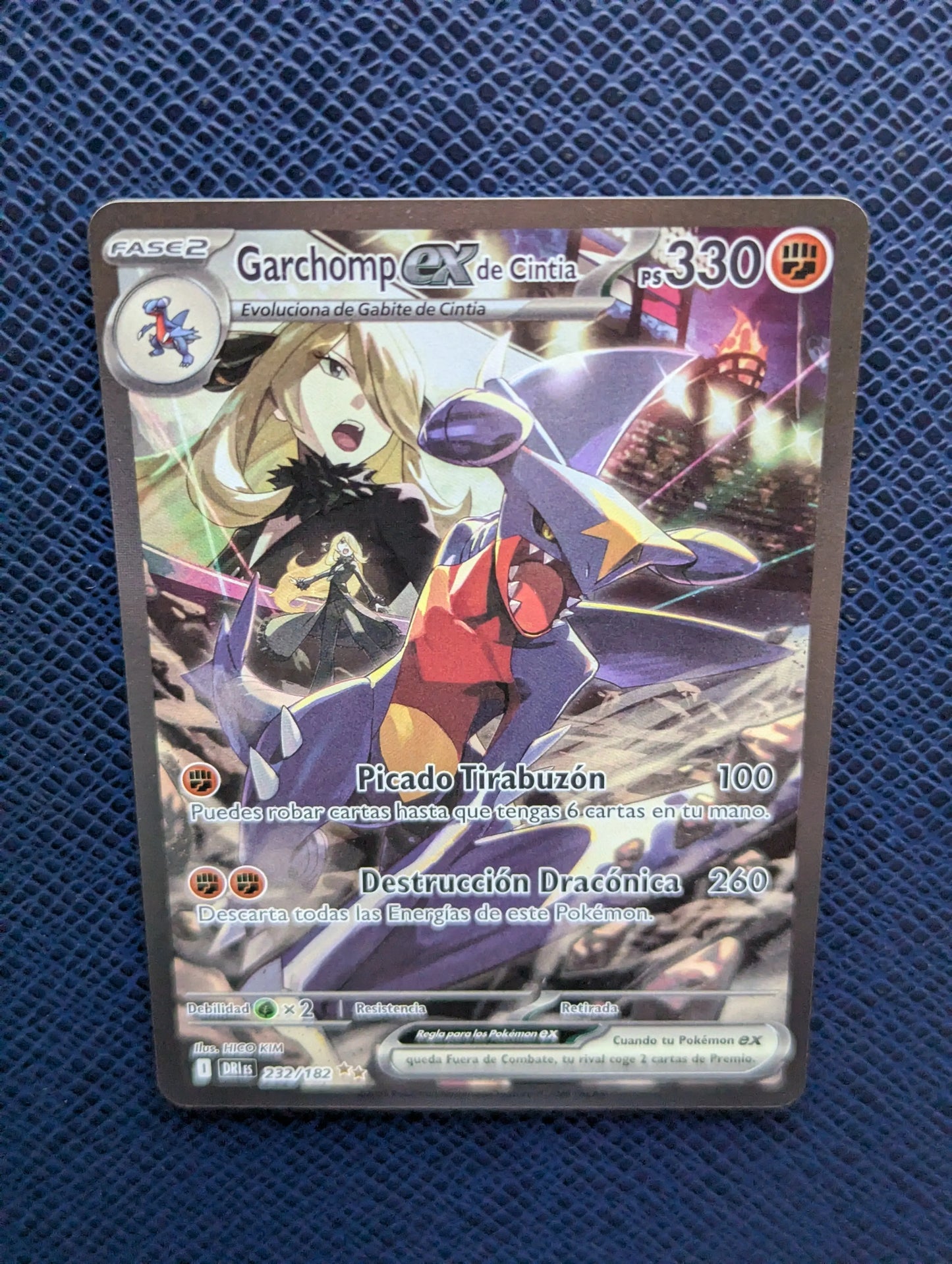 Pokémon Card Cynthia's Garchomp ex #232/182 Front Upper