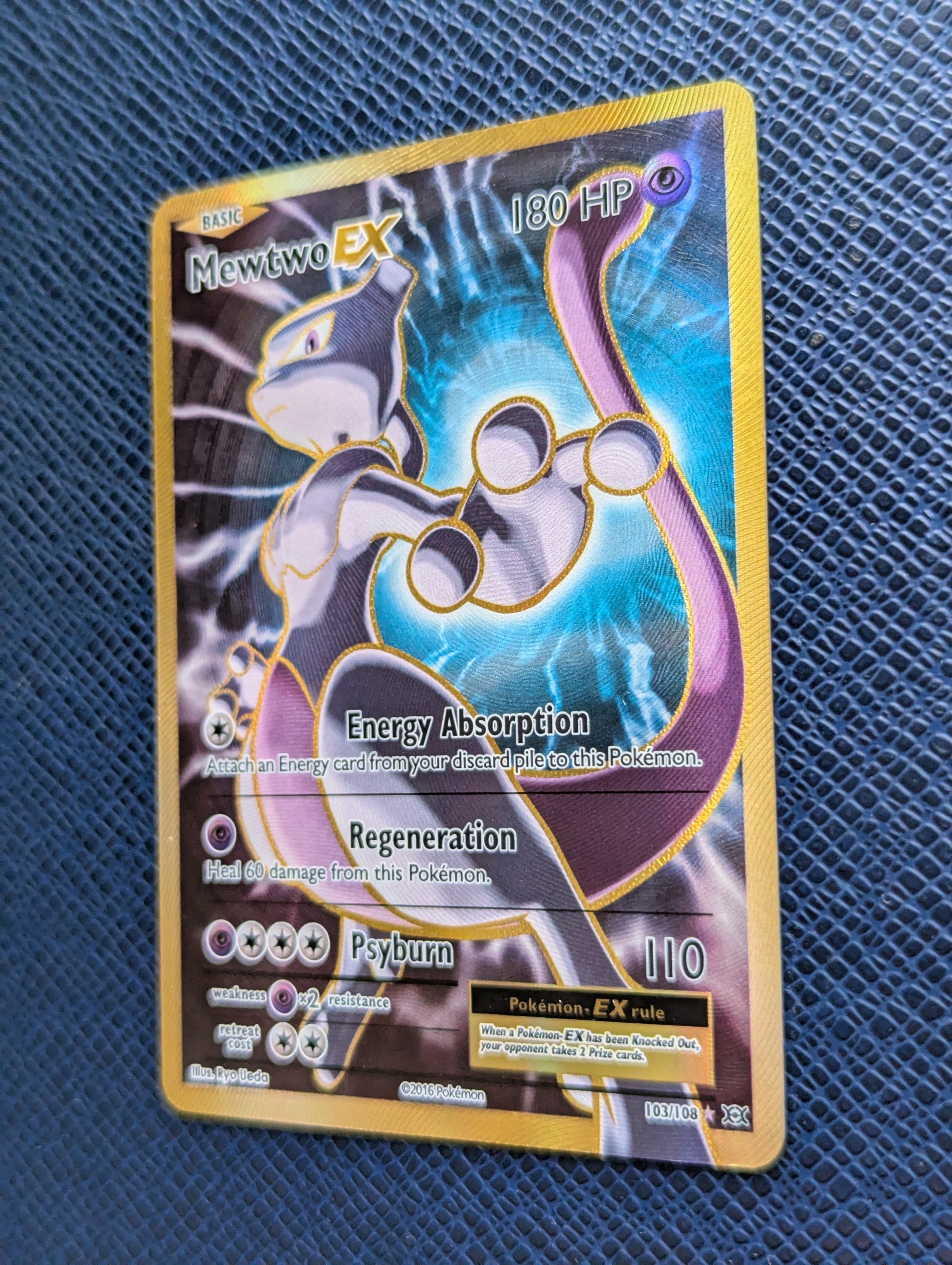 Carta Pokémon Mewtwo EX #103/108 Frontal Derecha