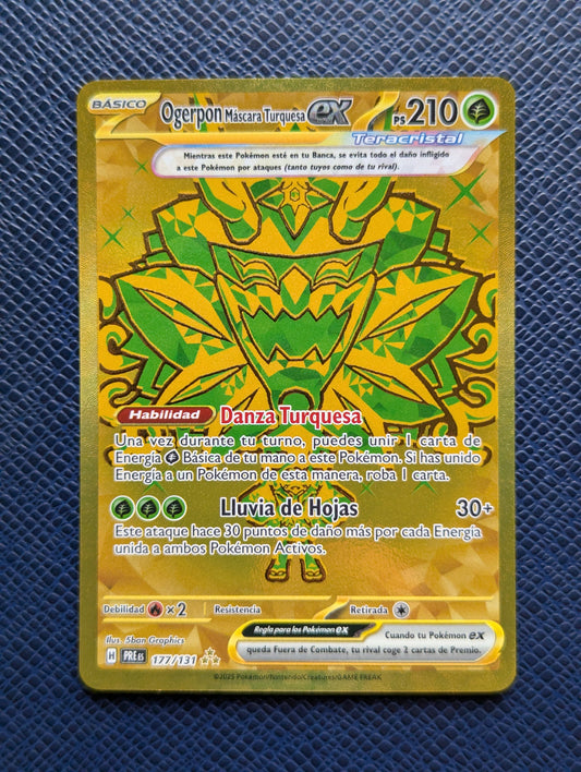 Carta Pokémon Ogerpon Máscara Turquesa ex #177/131 Frontal
