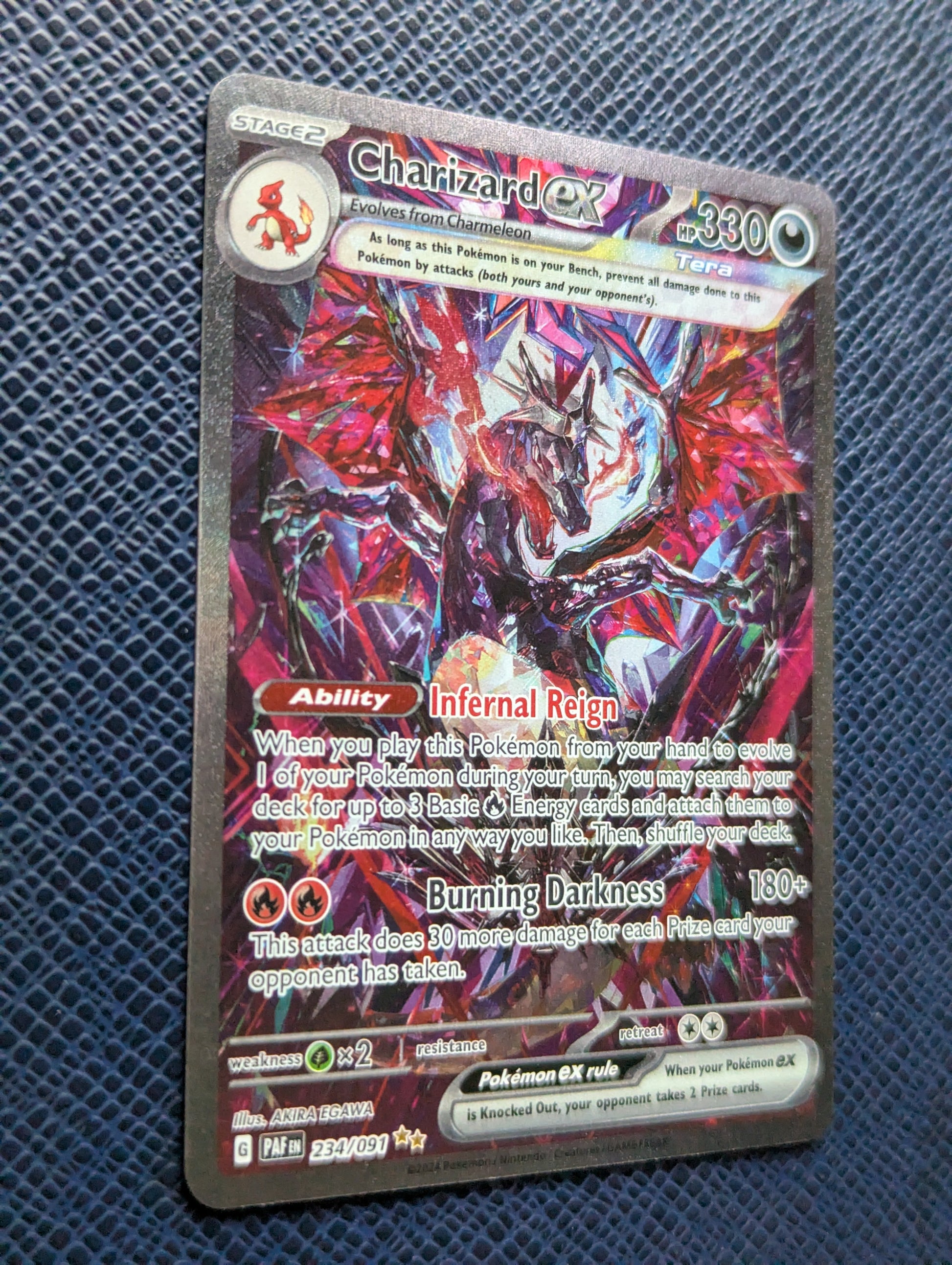 Pokémon Card Charizard ex #234/091 Front Right